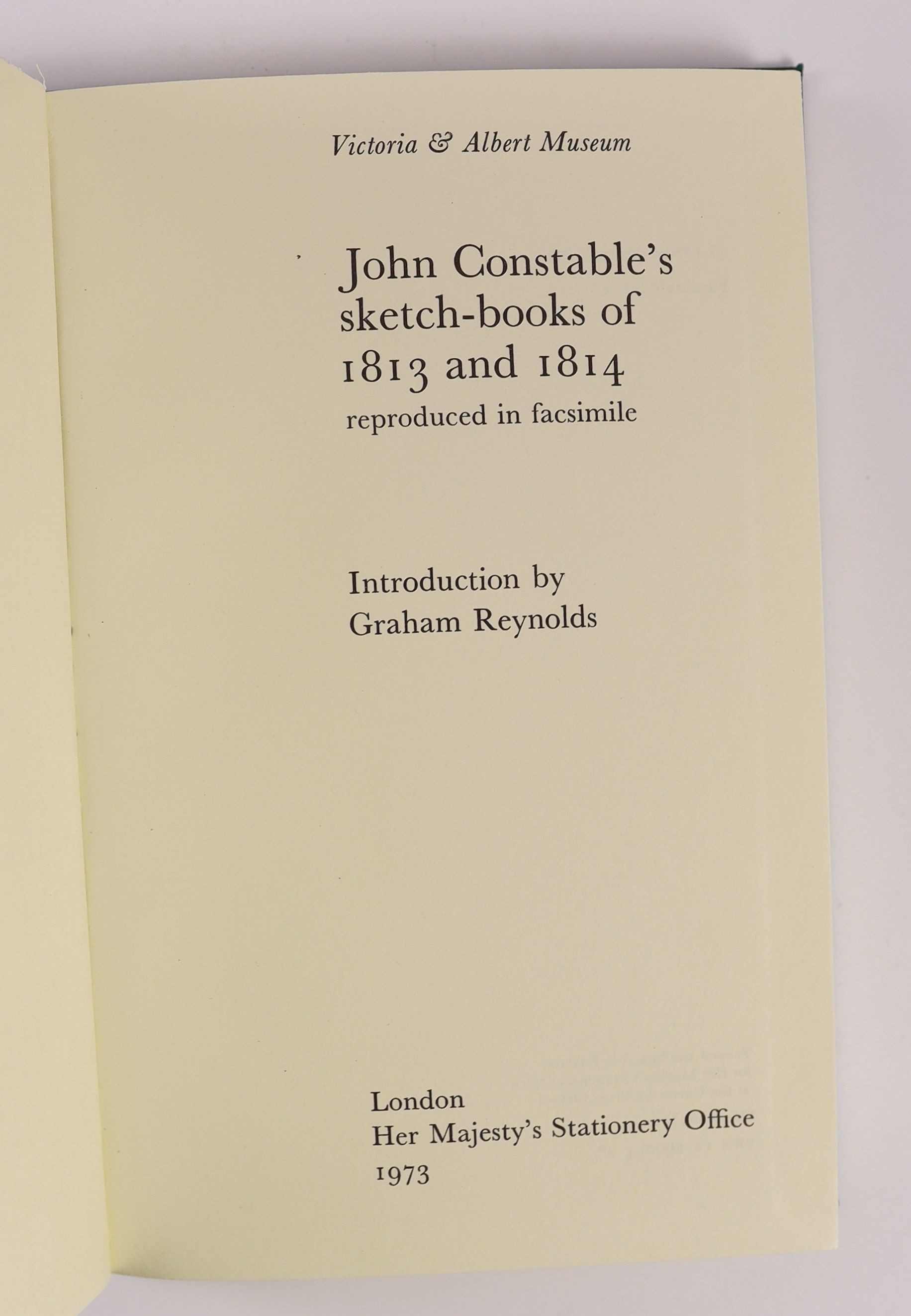 Mid 20th century works. Reynolds, Graham - John Contable’s Sletch-Books of 1813-1814 Reproduced in Facsimile. Facsimile no.2. 3 vols. Adorned with numerous plates and illustrations. Publishers cloth with gilt letters on